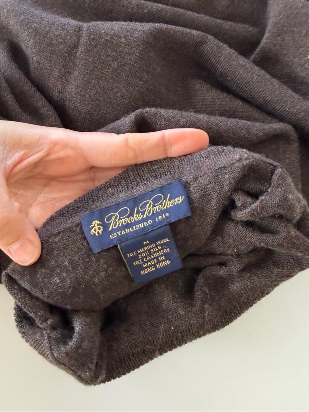 Vintage 1990 Brooks Brothers Silk Cashmere Wool Blend turtleneck sweater Medium - Picture 10 of 13
